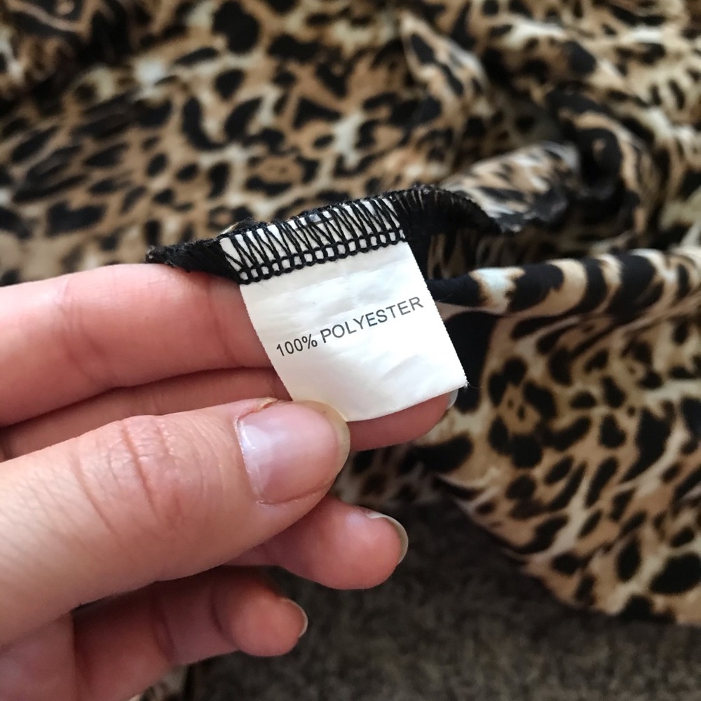 Reverse Leopard Print Wrap Dress - Picture 9 of 12